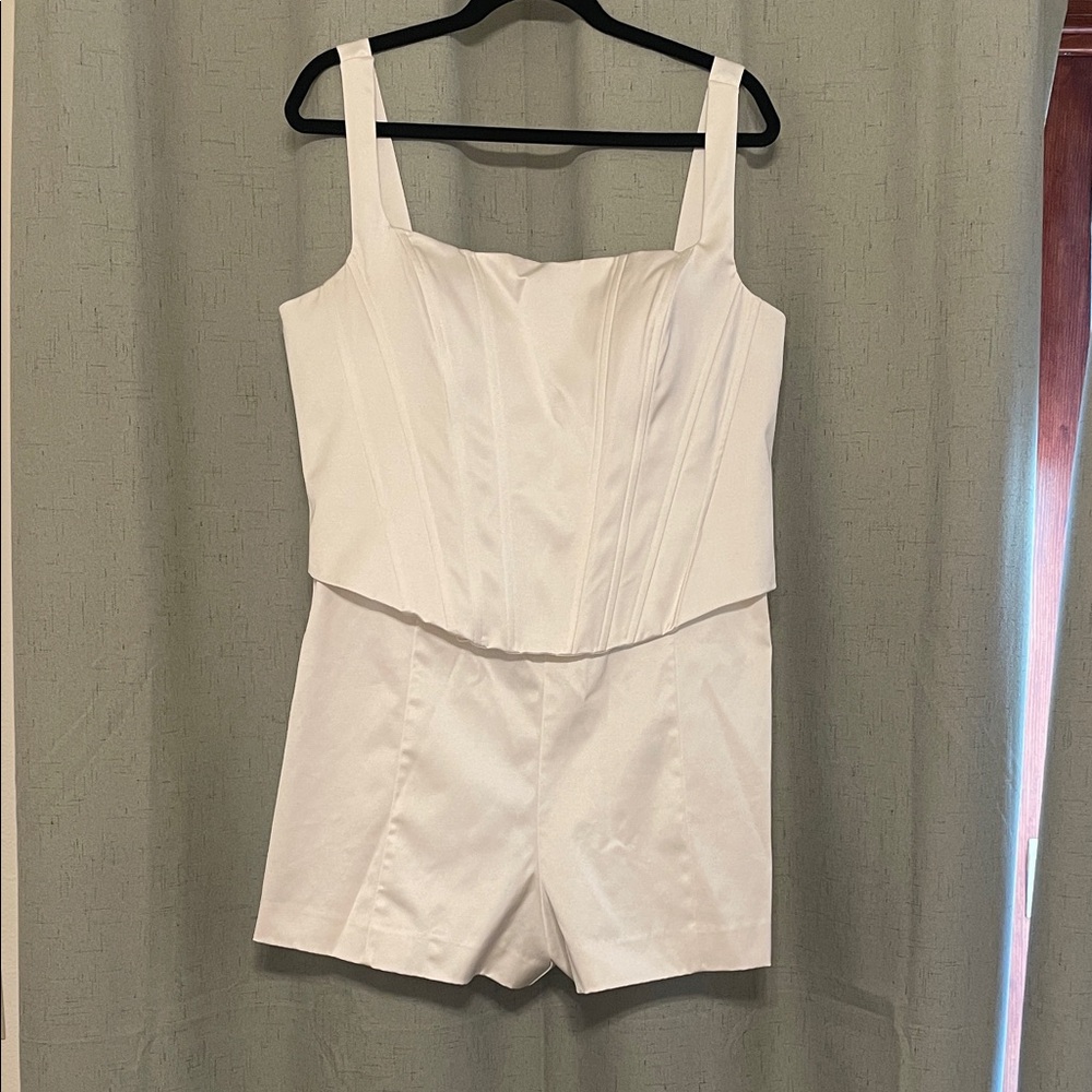 White Strapless Romper
